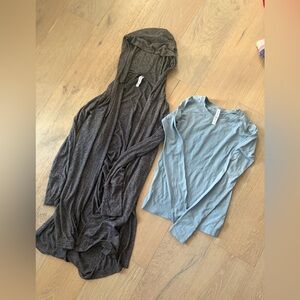 Athleta lot Harmony wrap long cardigan thin base layer size XS